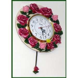  Roses Pendulum Wall Clock DK 7652