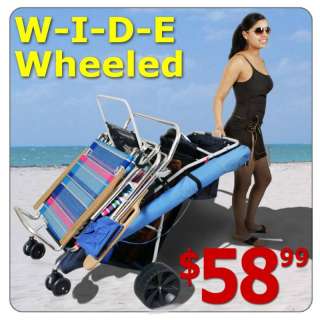   Wheeled Wonder Wheeler Deluxe Rolling Beach Cart 080958277112  