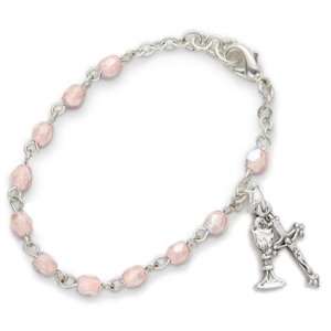   Communion Bracelet with Chalice and Crucifix Charms Christian Jewelry