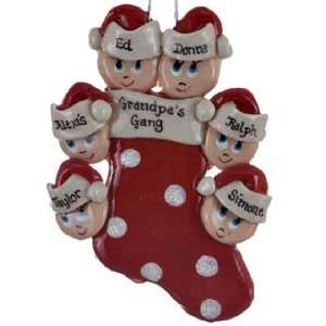  Personalized Polka Dot Stocking Family of 6 Christmas 