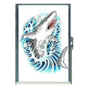 Shark Scary Ocean Tattoo Art ID Holder, Cigarette Case or Wallet MADE 