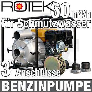   60m³/h Schmutzwasser 25m Kreiselpumpe 2,5 bar Pumpe 3Z Benzinpumpe
