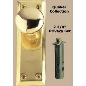  Traditional Knob & Quaker Plate, 2 3/4 Privacy Set