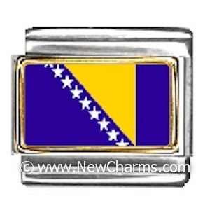  Bosnia Herzegovina Photo Flag Italian Charm Bracelet 