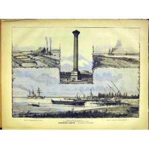  Egypt Suez Canal Pompeii Column French Print 1882