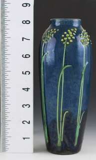 WONDERFUL MAX LAUGER BLUE VASE WITH YELLOW FLOWERS GERMANY  