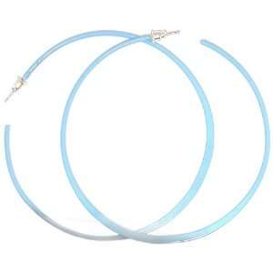  3.25 Painted Metal Hoops In Light Blue Jewelry