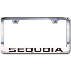  Toyota Sequoia Chrome Engraved License Plate Frame, Block 