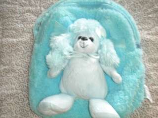 KellyToy Pack Mates Plush Teal Blue Poodle Zippered Adjustable Toddler 