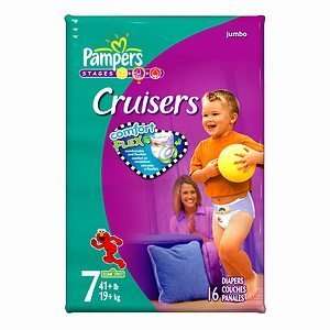  Pampers Cruisers Diapers Size 7, 41+ lbs, Jumbo 16 ea 