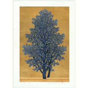  Hajime Namiki Japanese Woodblock Print; Treescene 130 