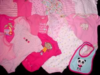   USED BABY GIRL LOT NEWBORN 0 3 3 6 MONTHS SUMMER CLOTHES LOT BODY SUIT