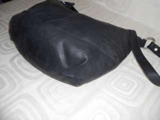 Lucky Brand Large Black Leather Hobo Shoulder Bag Crossbody Handbag 