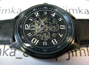 PARNIS BLACK PVD SKELETON DOUBLE DATE AUTOMATIC 43MM  