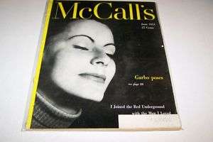 JUNE 1951 MCCALLS magazine GRETA GARBO  