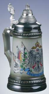 German Beer Stein Eagle with Germany Flags 1/4L  