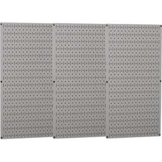 Wall Control Industrial Metal Pegboard Gray Three 16in x 32in Panels 