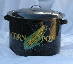 11.5qt Steel Corn Pot with Porcelain Enamel Coating ~ Canner/Gumbo 