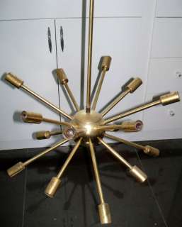 Vtg Space Age SPUTNIK Brass Chandelier Light/Lamp 20.5  