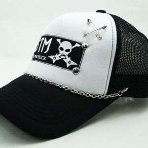 Punk Rock Emo Goth Trucker Biker BTM Mesh Cap Hat  