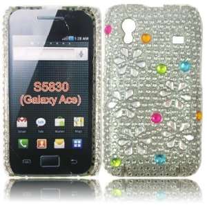   Hulle Tasche für Samsung S5830 Galaxy Ace / Silver Flowers Modell