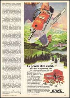 This item is a 1983 magazine print advertisement for Stihl Mid Sized 