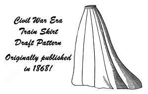 Civil War Victorian Era Train Skirt Pattern Draft 1868  