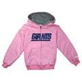 New York Giants Girls (7 16) Pink Sportsman Full Zip Fleece Hooded 