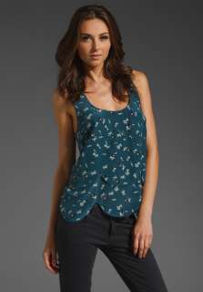 JOIE Felix Small Floral Tank in Seaweed  