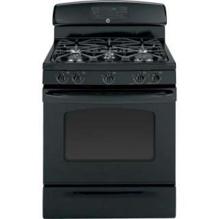 GE 30 In. Self Cleaning Freestanding Gas Convection Range in Black 