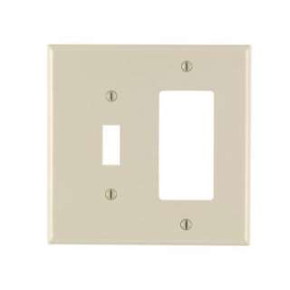 Decora 2 Gang Light Almond Midway Combination Wall Plate R56 PJ126 00T 