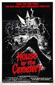 HOUSE BY THE CEMETERY Movie Poster Horror Gore Lucio Fulci   