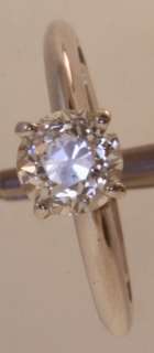 14k white gold GIA 1.08ct european round diamond engagement ring VS1 J 