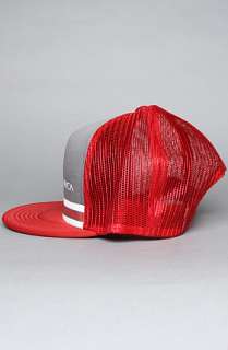 RVCA The Barlow Trucker Hat in Red Pavement  Karmaloop   Global 