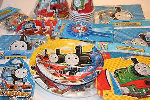   Train Party SET for 16 ~PLATE NAPKIN CUP TABLECOVER FAVOR TREAT SACK
