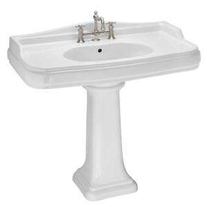 St. Thomas Creations Old Antea 36 Petite Pedestal Sink Basin in White 