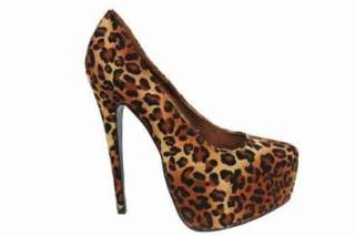 Damen Sky High Leopardenmuster Killer High Heels  Schuhe 