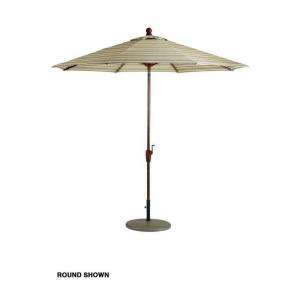 10 ft. Seaside Seville Stripe Sunbrella Canopy Bronze Pole Hexagon 