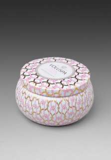 VOLUSPA Basic White Printed Tin Candle in Pink Citron at Revolve 