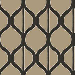   Company 56 sq.ft. Black And Nickel Modern Geometric Design Wallpaper