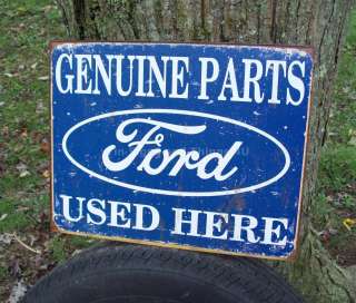  Parts Used Here TIN SIGN vtg garage ad sold service rustic car truck 