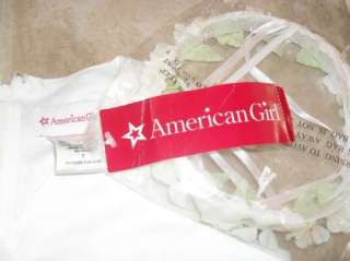   NEW AMERICAN GIRL FLOWER GIRLS DRESS 7 & DOLL DRESS & FLOWER HEADPIECE