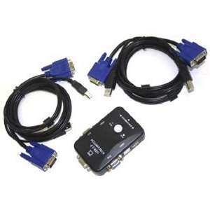   USB2 USB 2 Port KVM Switch   with 2 sets of cables 
