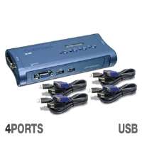 Cables To Go 4 Port VGA, USB And PS2 KVM Switch With Cables Item 