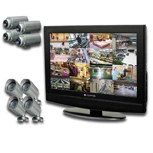 Clover LCD26168 16 Channel DVR System with Built in LCD and 8 Cameras 