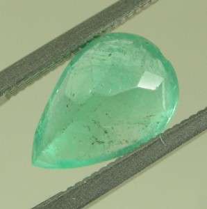 49ct Genuine Pear Cut Colombian Emerald Loose Natural Gemstone 