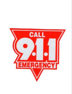 EMERGENCY DIAL 911 HIGHLY REFLECTIVE VEHICLE DECAL 12  