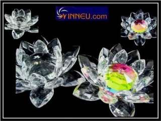 3D Seerose Lotusblume Feng Shui Kristall Glas Deko 30mm  