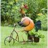 Blumentopf Pflanztopf Kräutertopf Huhn Gerdi mit Fahrrad 53 x 50 cm