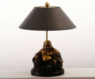 BRONZE HAPPY BUDDHA LAMPE LEUCHTE TISCHLEUCHTE 50cm  